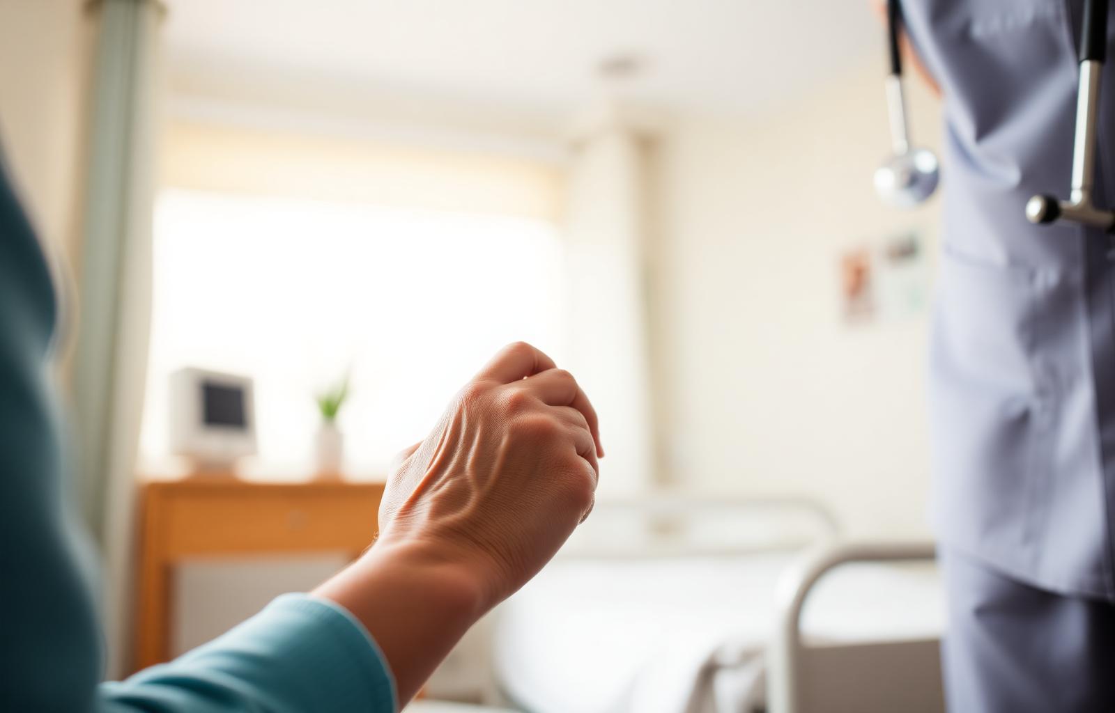 Profissional cuidando de paciente idoso